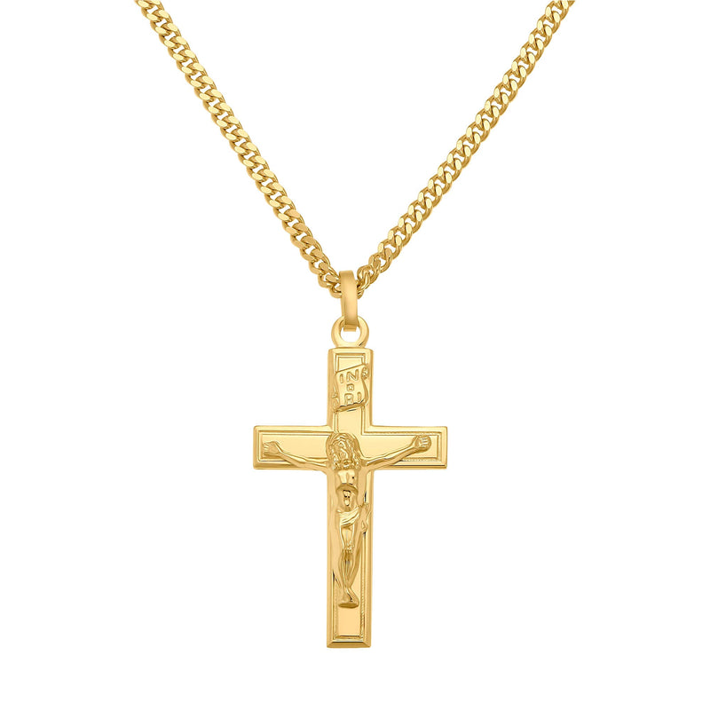 KRUIS KRUISBEELD COLLIER 925 ZILVER 18 KARAAT VERGULD