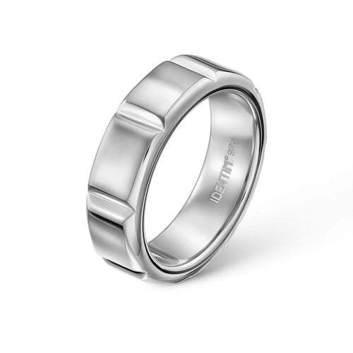 TRAPE RING 925 SILBER RHODINIERT