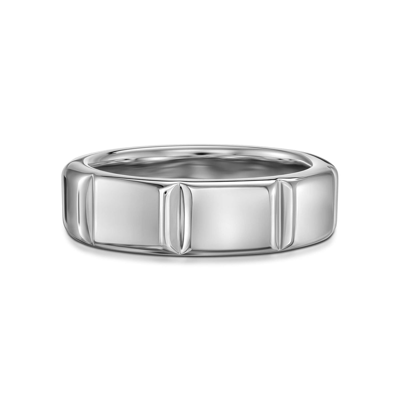 TRAPE RING 925 SILBER RHODINIERT