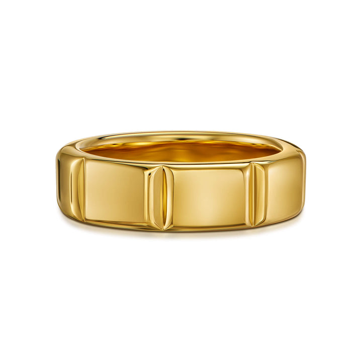TRAPEZE RING 925 SILVER 18 CARAT GOLD PLATED - IDENTIM®