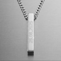 Personalized Engraved Bar Necklace Pendant - 2
