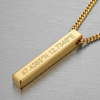 Stab Bar Halskette Gravur Anhänger Personalisieren - 1