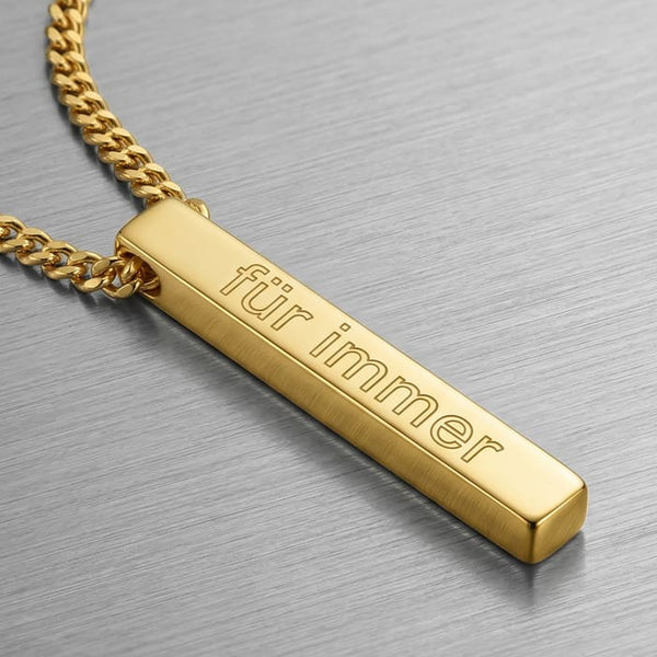 Stab Bar Halskette Gravur Anhänger Personalisieren - 3