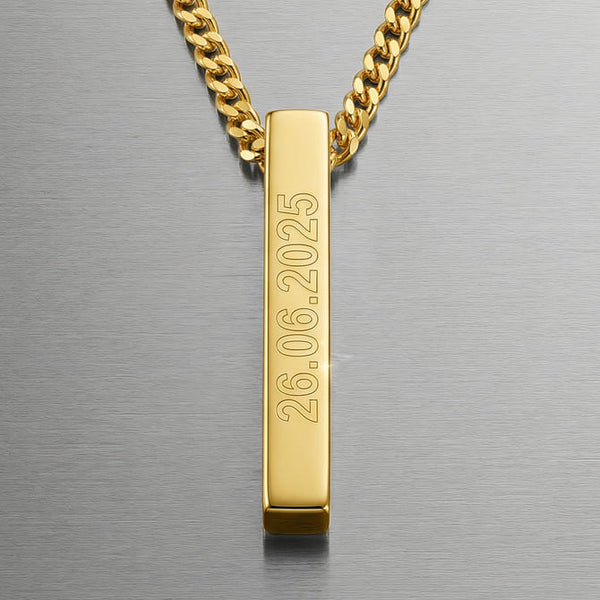 Stab Bar Halskette Gravur Anhänger Personalisieren - 2
