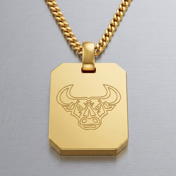 Engraved Octagon Necklace Pendant, Polished, Customizable - 2
