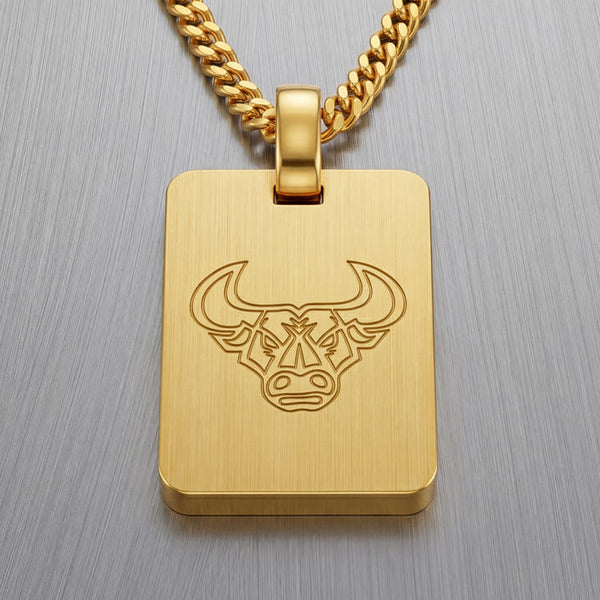Rectangular Engraved Necklace Pendant, Frosted, Customizable - 2