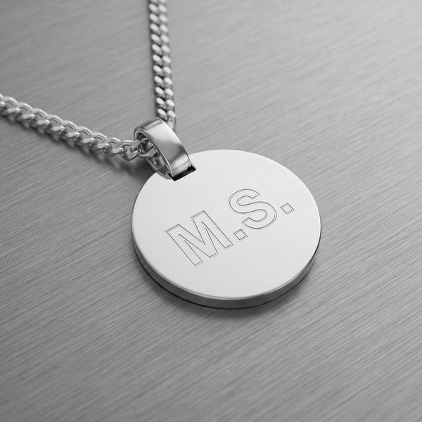 Personalize a Round Engraved Necklace Pendant - 3