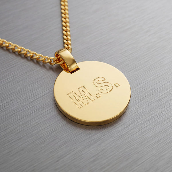 Personalize a Round Engraved Necklace Pendant - 3