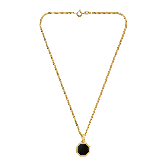 ONYX OKTAGON HALSKETTE 585 GOLD - IDENTIM®