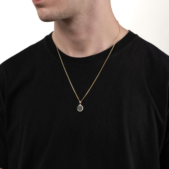 ONYX OKTAGON HALSKETTE 585 GOLD - IDENTIM®