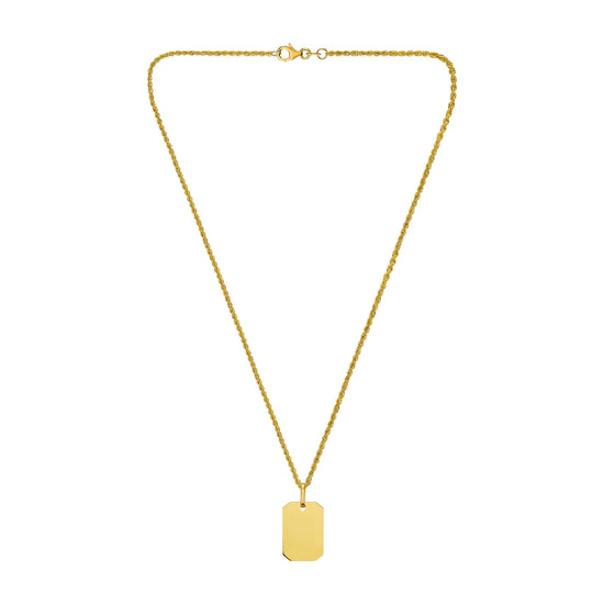 GRAVURPLATTE OKTAGON HALSKETTE 585 GOLD - IDENTIM®