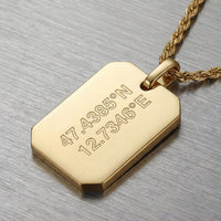 Gravurplatte Oktagon Halskette Personalisieren - 1