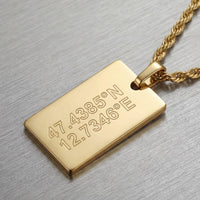 Gravurplatte Reckteck Halskette Personalisieren - 1