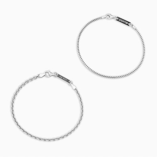 ARMBAND SET ERBS FRANCO SILBERARMBAND 925 SILBER RHODINIERT