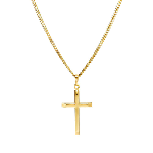 KRUIS FACETGESLEPEN COLLIER 333 GOUD