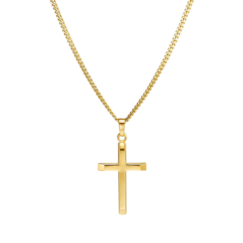 KRUIS FACETGESLEPEN COLLIER 333 GOUD
