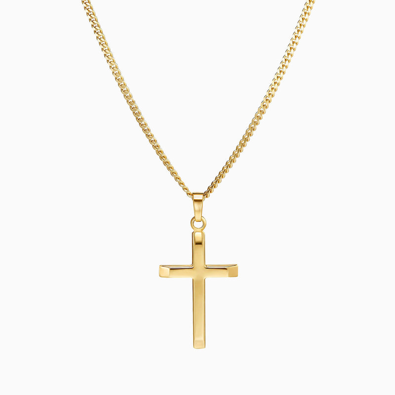CROSS FACETED NECKLACE 333 GOLD