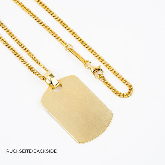 Engraved Dog Tag Necklace Pendant, Satin Finish