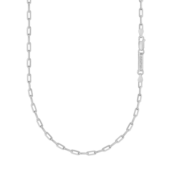 PAPERCLIPKETTE 925 SILBER RHODINIERT - IDENTIM®