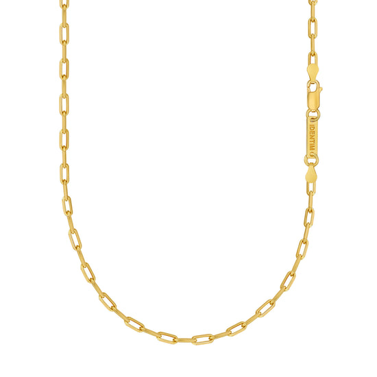 PAPERCLIPKETTE 925 SILBER 18 KARAT VERGOLDET - IDENTIM®
