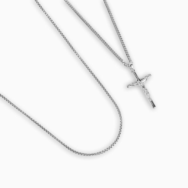 CROSS NECKLACE AND VENETIAN CHAIN SET