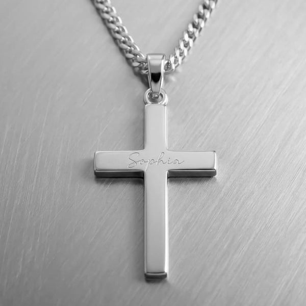 Naszyjnik z zawieszką w kształcie krzyża, emaliowany, z możliwością personalizacji – 2