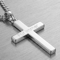Cross Necklace Engraved Pendant Polished Personalized - 3