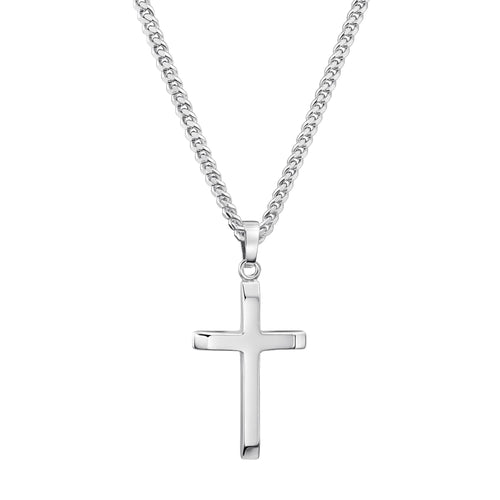 CROSS NECKLACE 925 SILVER RHODIUM PLATED