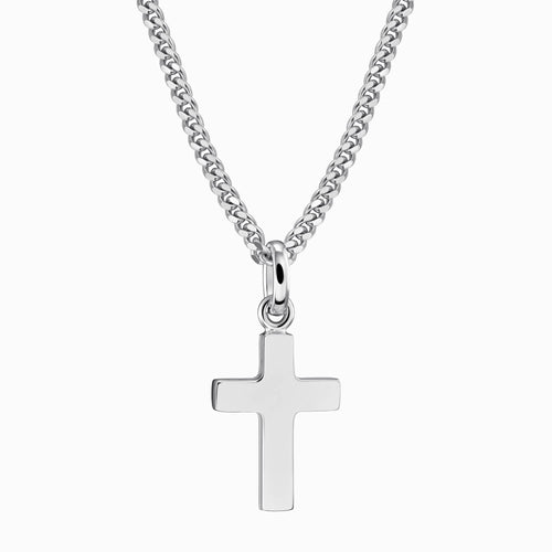 KREUZ HALSKETTE 925 SILBER RHODINIERT