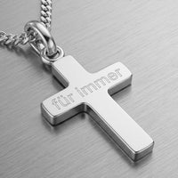 Cross Necklace Engraved Pendant Polished Personalized - 3
