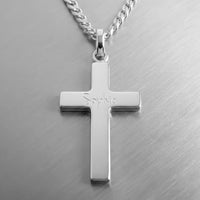 Cross Necklace Engraved Pendant Polished Personalized - 2