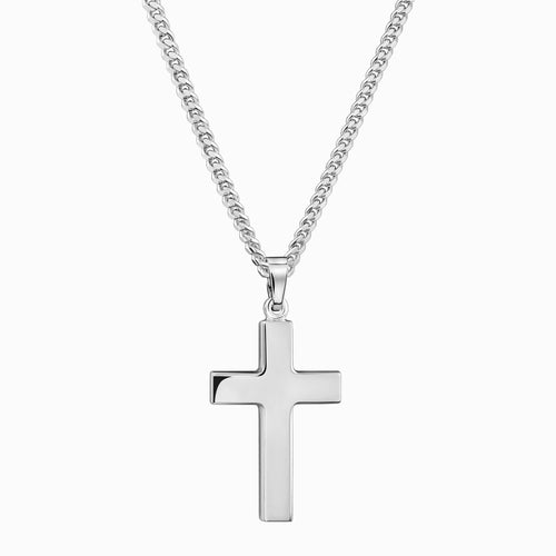 KREUZ HALSKETTE 925 SILBER RHODINIERT