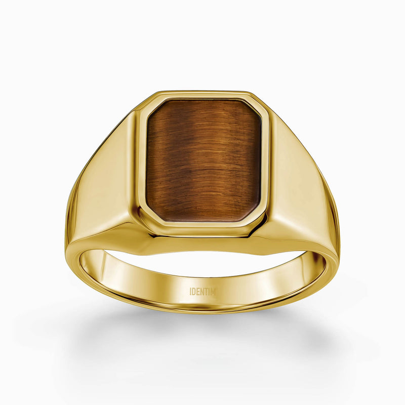 ZEGELRING TIJGEROOG ACHTHOEK 585, 750 GOUD