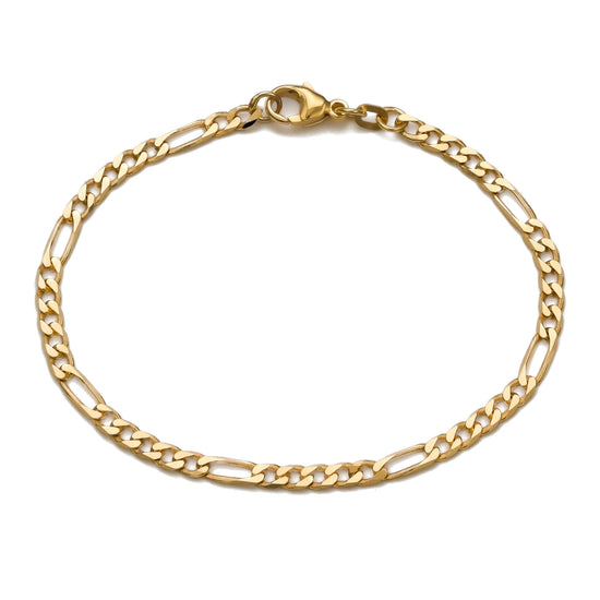 Figaro Bracelet, Gold Bracelet, 3.50 mm