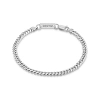 CURB CHAIN CUBAN BRACELET 925 SILVER RHODIUM PLATED 4,00MM - IDENTIM®