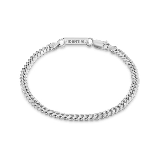 PANZERKETTE KUBANISCH ARMBAND 925 SILBER RHODINIERT 4,00MM - IDENTIM®