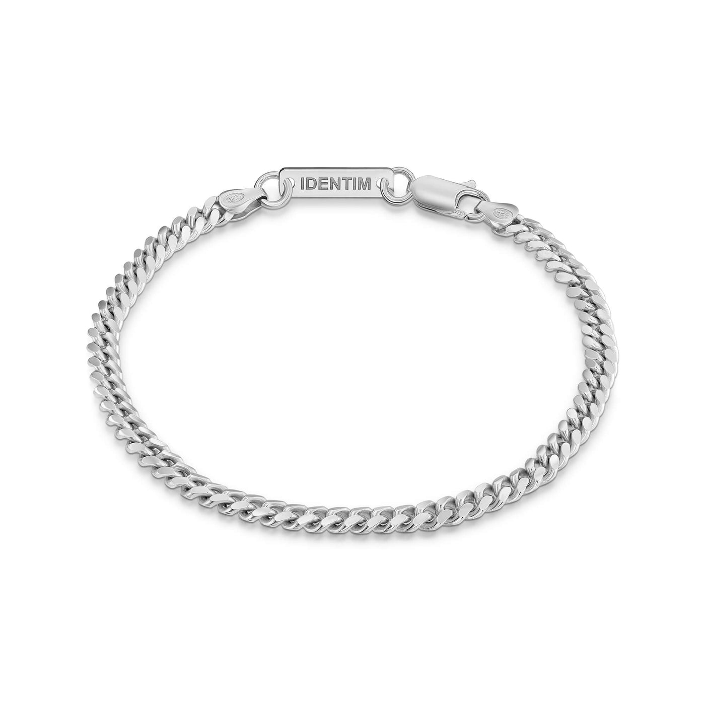 Silber IDENTIM® Rhodiniert Armband Silberarmband 4.00mm 925 Herren Herrenarmband Panzerkette