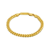 CURB CHAIN CUBAN BRACELET 5.30MM 925 SILVER 18 CARAT GOLD PLATED - IDENTIM®