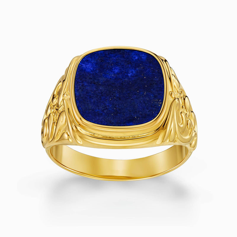 ART NOUVEAU ZEGELRING LAPIS 585, 750 GOUD