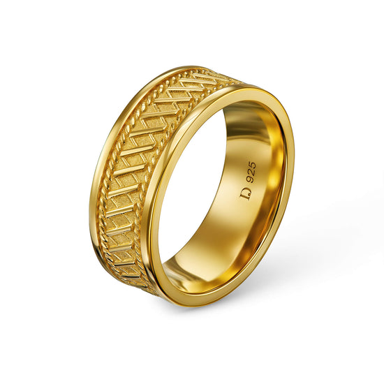 BOLD X RING 925 SILVER 18 CARAT GOLD PLATED - IDENTIM®