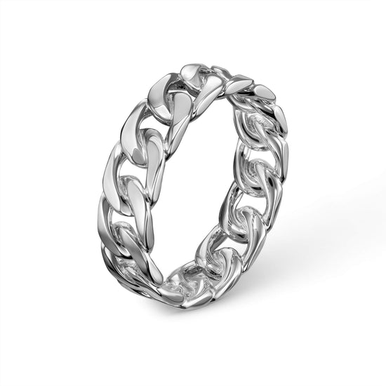 CUBAN/ARMOR RING 925 SILVER RHODIUM-PLATED - IDENTIM®