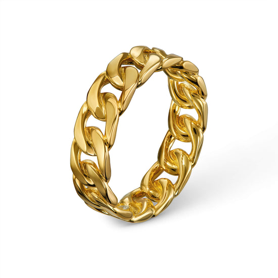 CUBAN/ARMOR RING 925 SILVER 18 CARAT GOLD PLATED - IDENTIM®