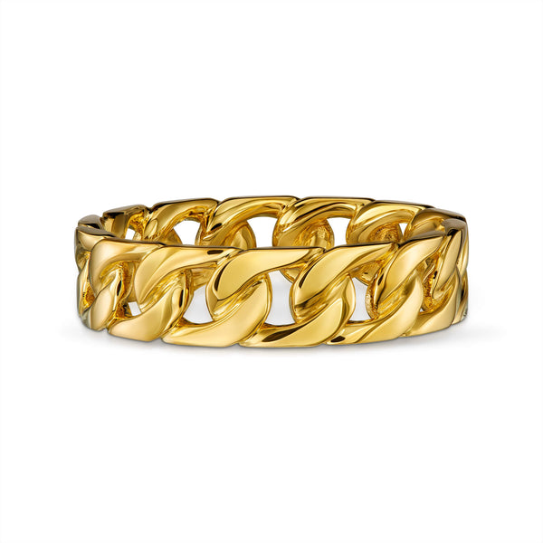 CUBAN/ARMOR RING 925 SILVER 18 CARAT GOLD PLATED