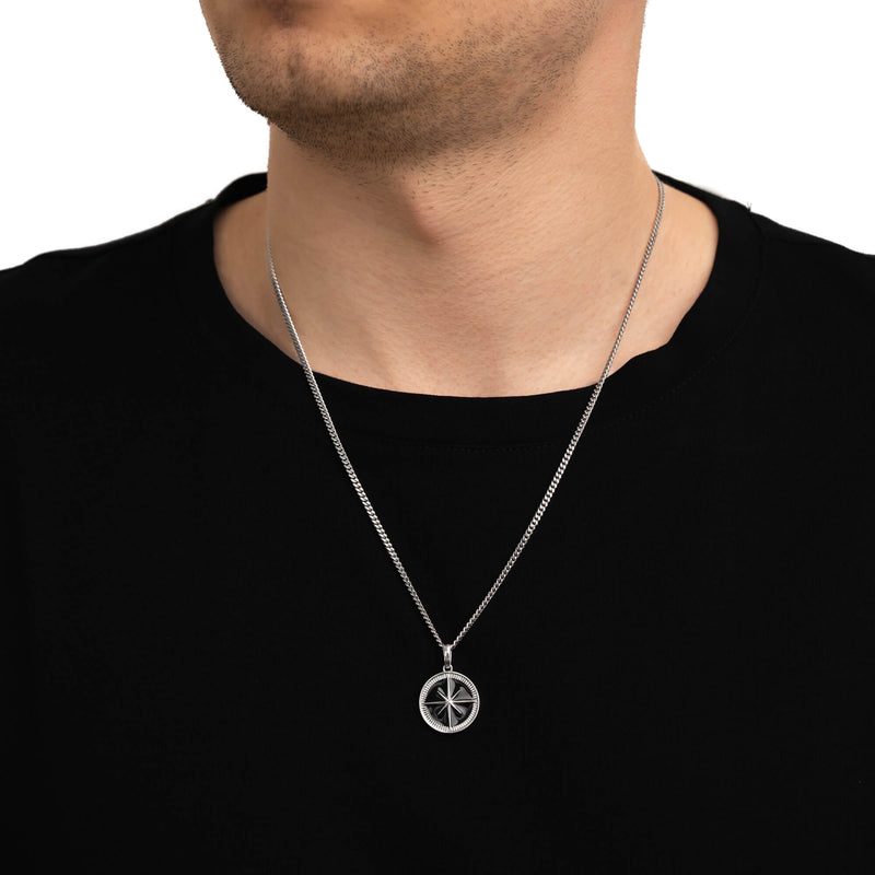 Kompass Halskette Anhänger Emaille