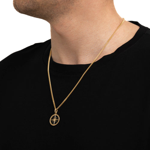 Kompass Halskette Anhänger Emaille