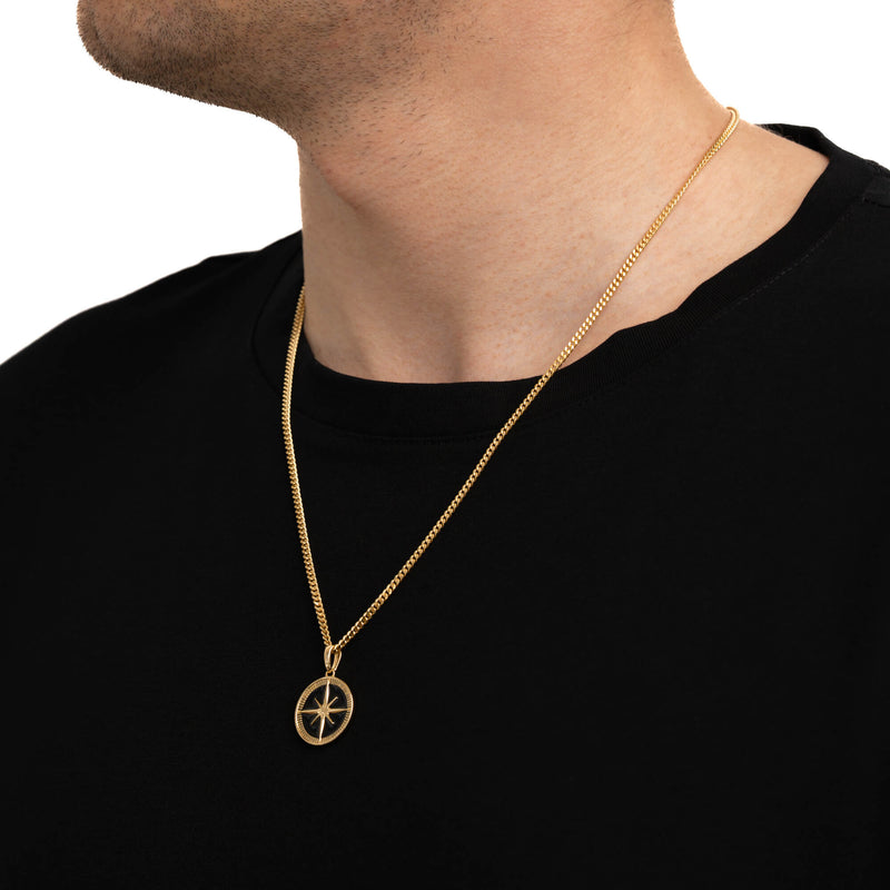 Kompass Halskette Anhänger Emaille