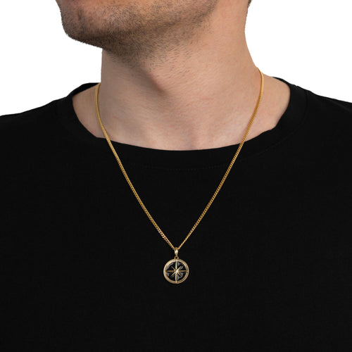Kompass Halskette Anhänger Emaille