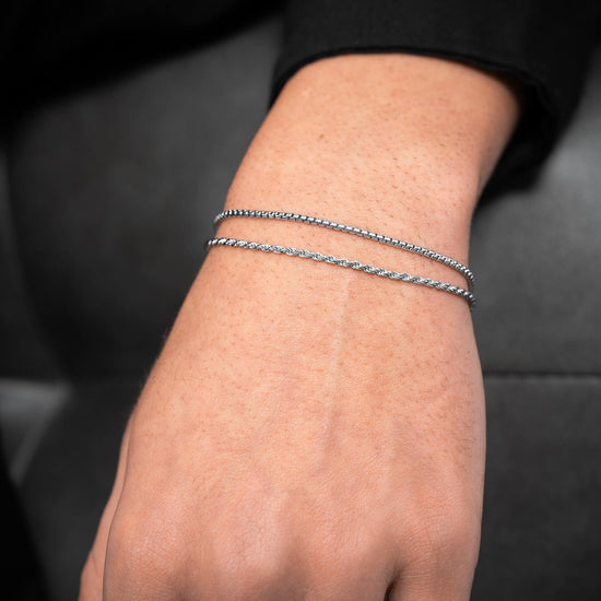 ZESTAW BRANSOLETKA VENEZIA CORD SREBRO 925 RODOWANE - IDENTIM®