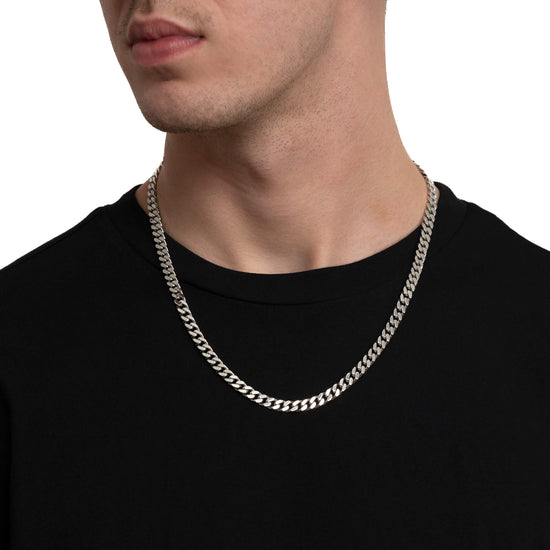 PANZER CHAIN GOLD CHAIN 6.00MM 585 WHITE GOLD - IDENTIM®