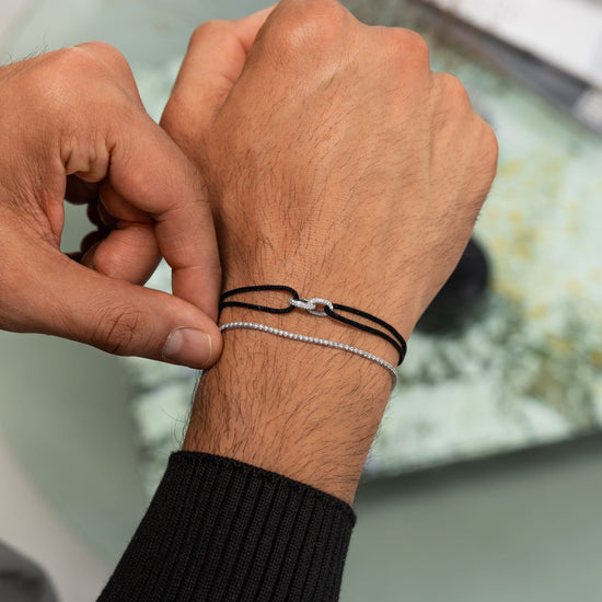 Brilliance Bracelet: Fabric Bracelet with Lab-Grown Diamonds